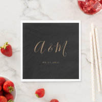 Mariage de monogramme élégant en or noir