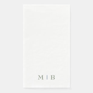 Serviette En Papier Mariage de monogramme élégant et simple