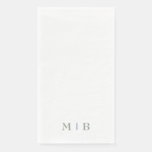 Serviette En Papier Mariage de monogramme élégant et simple (Devant)