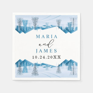Serviette En Papier Mariage de neige d'hiver