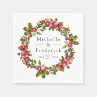 Mariage de Noël Floral Holly Aquarelle