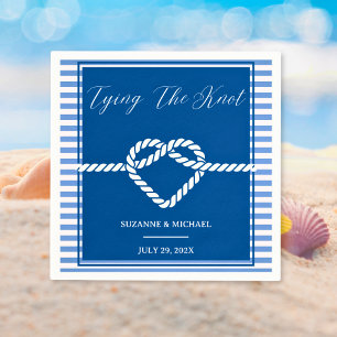 Serviette En Papier Mariage de noeud d'attache bleu marine