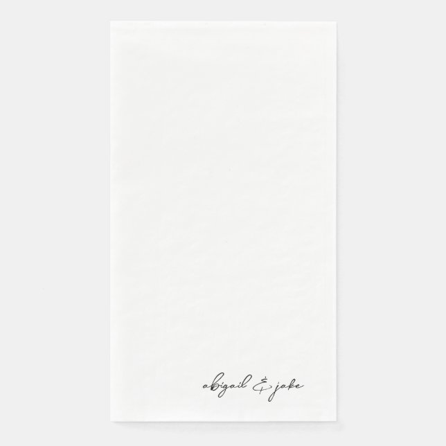 Serviette En Papier Mariage de noms de script moderne simple (Devant)