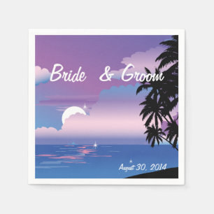 Serviette En Papier Mariage de nuit tropical