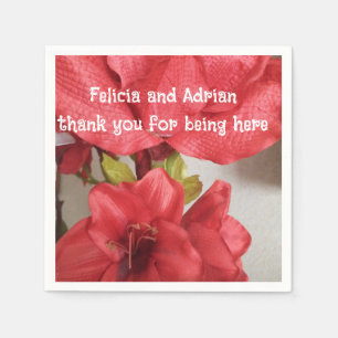 Serviette En Papier mariage de papier amaryllis rouge