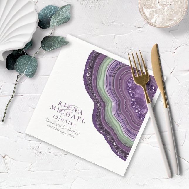 Serviette En Papier Mariage de Parties scintillant de la géométrie d'â (Créateur téléchargé)