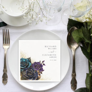 Serviette En Papier Mariage de Parties scintillant Rose gothique foncé