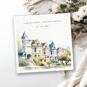 Serviette En Papier Mariage de paysage peint Mesdames San Francisco