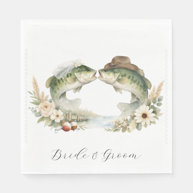 Serviette En Papier Mariage de pêche au Texas (Devant)