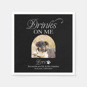 Serviette En Papier Mariage de photo d'animal de compagnie minimaliste