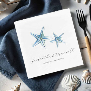 Serviette En Papier Mariage de plage Aquarelle Starfish