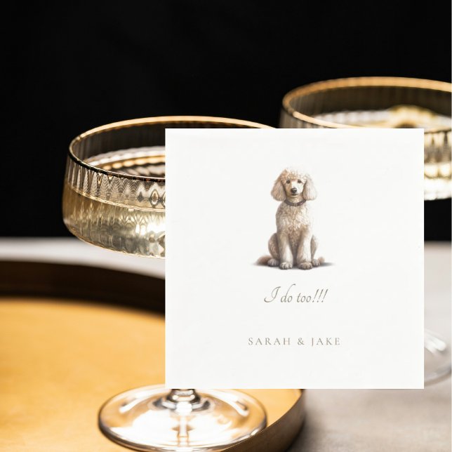 Serviette En Papier Mariage de poodle personnalisé (Créateur téléchargé)