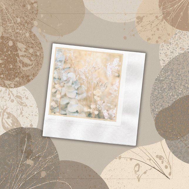 Serviette En Papier Mariage de pré-Fleur sauvage Pastel (Créateur téléchargé)