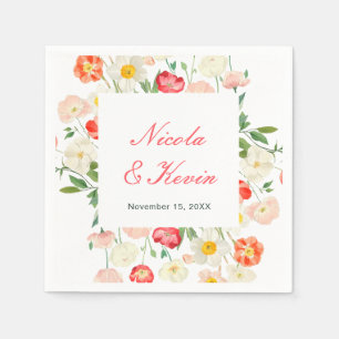 Serviette En Papier Mariage de printemps aux tulipes et jonquilles