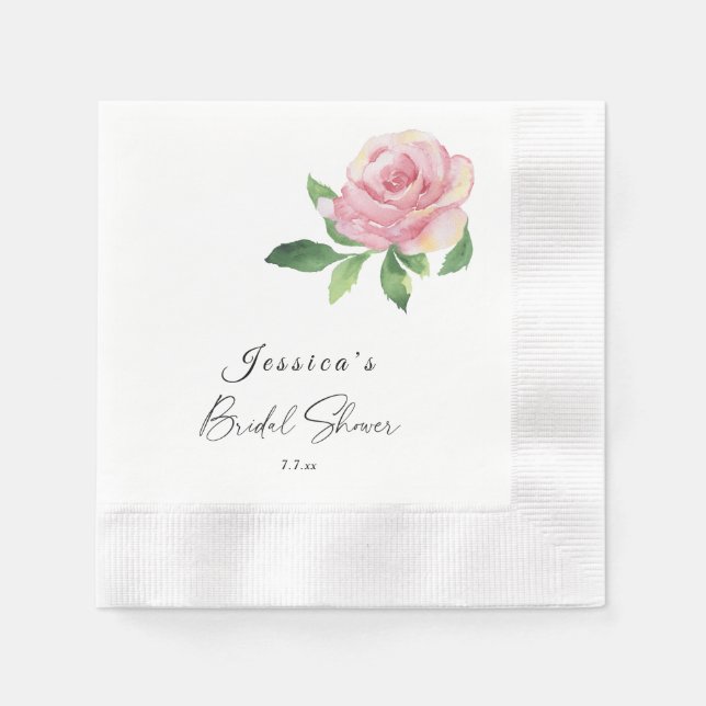 Serviette En Papier Mariage de Rose (Devant)