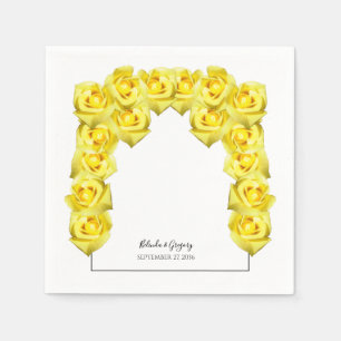 Serviette En Papier Mariage de roses jaunes