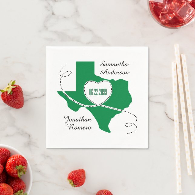 Serviette En Papier Mariage de ruban vert Texas Curling (En situation)