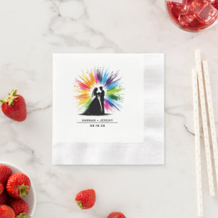 Serviette En Papier Mariage de rupture de mariée et de chambre arc-en-