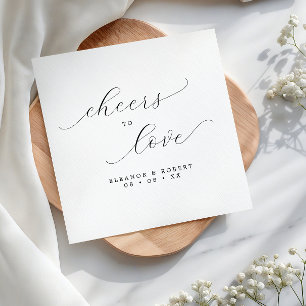 Serviette En Papier Mariage de script minimaliste pour l'amour