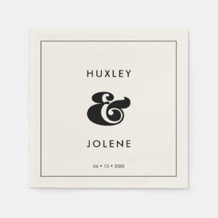 Serviette En Papier mariage de script rétro vintage