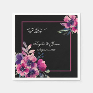 Serviette En Papier Mariage de script romantique rose chaud