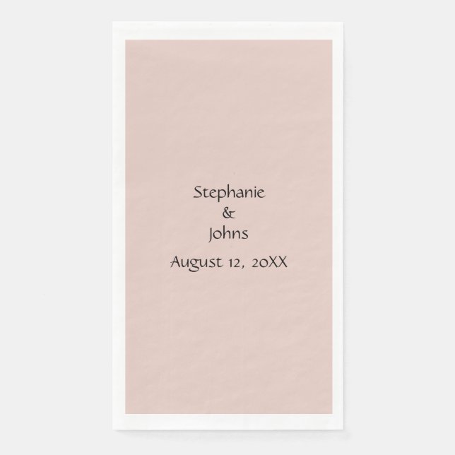 Serviette En Papier Mariage de sel rose personnalisé Nom de couple Mon (Devant)