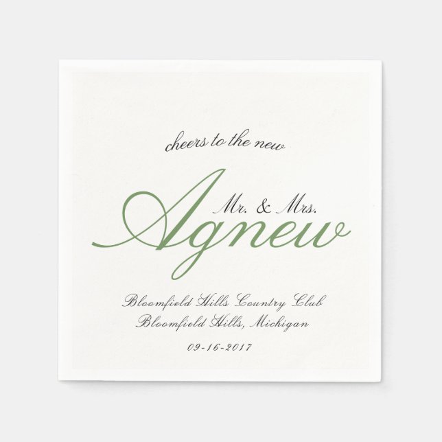 Serviette En Papier Mariage de septembre 2 (Devant)