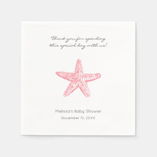 Serviette En Papier Mariage de Starfish rose ou serviettes de Baby sho