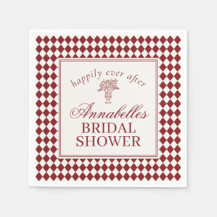 Serviette En Papier Mariage de style Harlequin Rouge Merlot