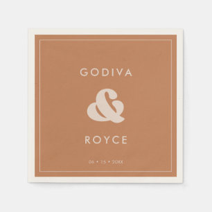 Serviette En Papier Mariage de sucre Brown rétro élégant