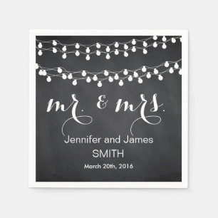 Serviette En Papier Mariage de tableau noir Confetti Parties scintilla