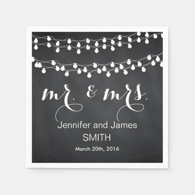 Serviette En Papier Mariage de tableau noir Confetti Parties scintilla (Devant)