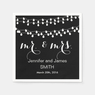 Serviette En Papier Mariage de tableau noir Confetti Parties scintilla