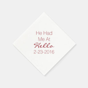 Serviette En Papier Mariage de texte personnalisé Cocktail Napkin