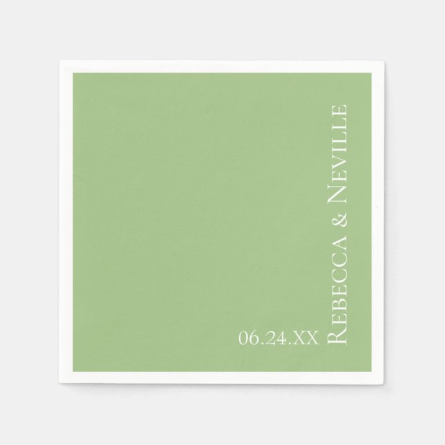 Serviette En Papier Mariage de texte simple et élégant (Devant)