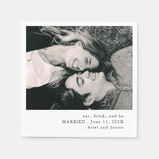 Serviette En Papier Mariage de thème photo simple