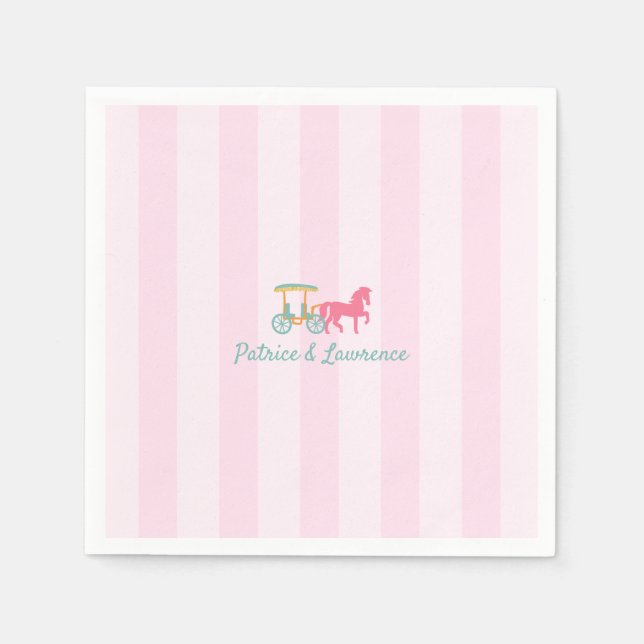Serviette En Papier Mariage de transport tiré à cheval de l'île Mackin (Devant)