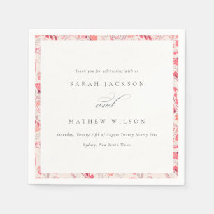 Serviette En Papier Mariage de typographie minimaliste moderne Blush P