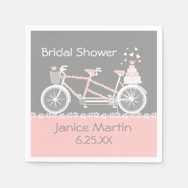 Serviette En Papier Mariage de vélo Tandem (Devant)