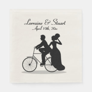 Serviette En Papier Mariage de vélos personnalisé