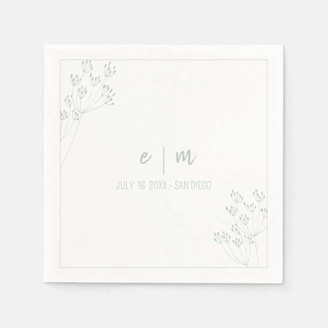 Serviette En Papier Mariage de verdure (Devant)