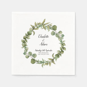 Serviette En Papier Mariage de verdure d'eucalyptus boisé