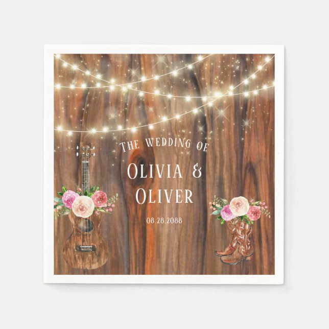 Serviette En Papier Mariage de violon de l'Ouest du pays (Devant)