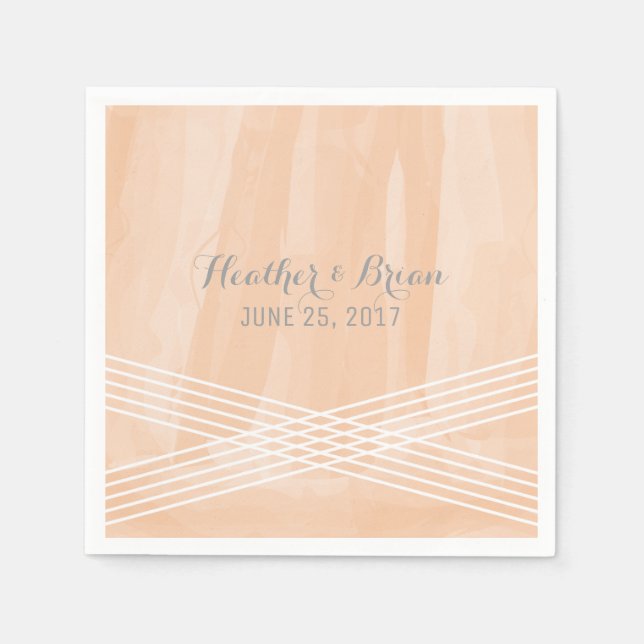 Serviette En Papier Mariage déco couleur orange (Devant)