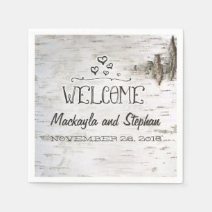 Serviette En Papier Mariage d'écorce de bouleau