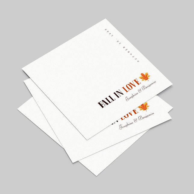 Serviette En Papier Mariage d'élégance d'automne personnalisé serviett (Autumn Love Customized Elegant Design Fall Wedding Napkins)