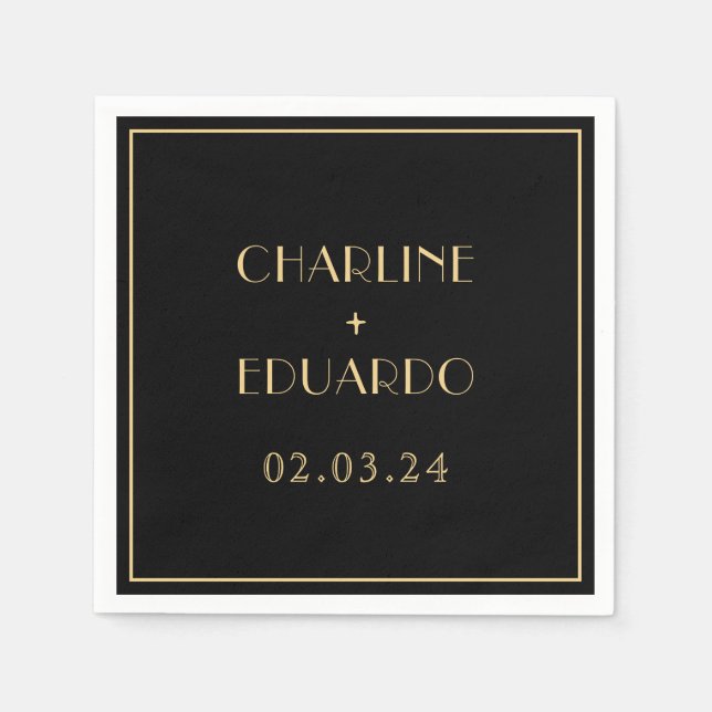 Serviette En Papier Mariage des années 20 Art déco (Devant)