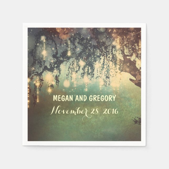 Serviette En Papier Mariage des branches de l'arbre à saules (Devant)