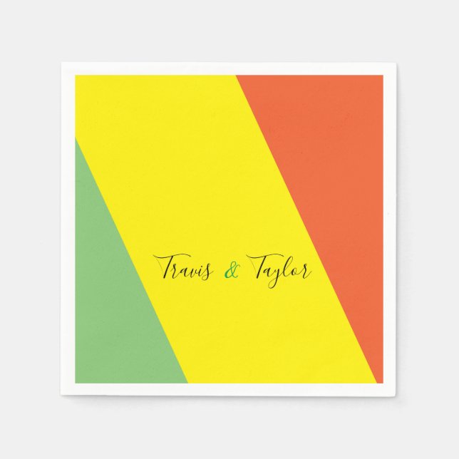 Serviette En Papier Mariage des couleurs d'été brillantes (Devant)