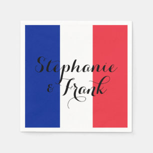 Serviette En Papier Mariage des couleurs du drapeau français